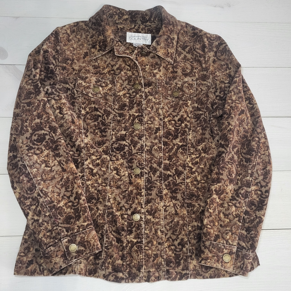 Vintage Jones NY Country Jacket Cotton Corduroy Paisley Casual Western.